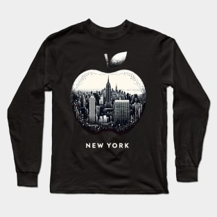 The Big Apple New York Abstract Cityscape Long Sleeve T-Shirt